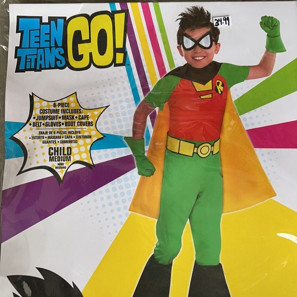 Teen Titans Go! Robin Kids Costume! New! - Picture 4 of 9
